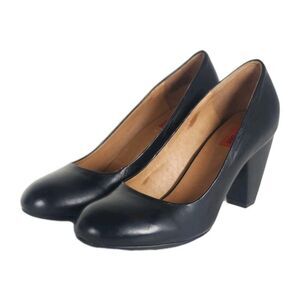 Miz Mooz Women's NAN US7,5 Black Leather Round Toe Classic Pumps Heels
